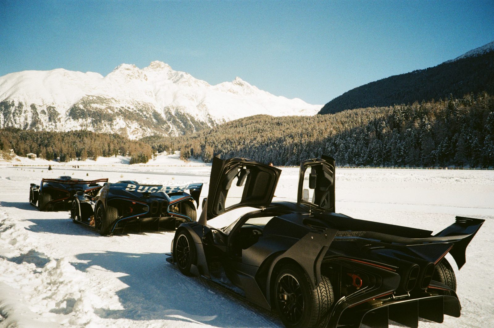 The I.C.E. St. Moritz, classic car on the frozen lake